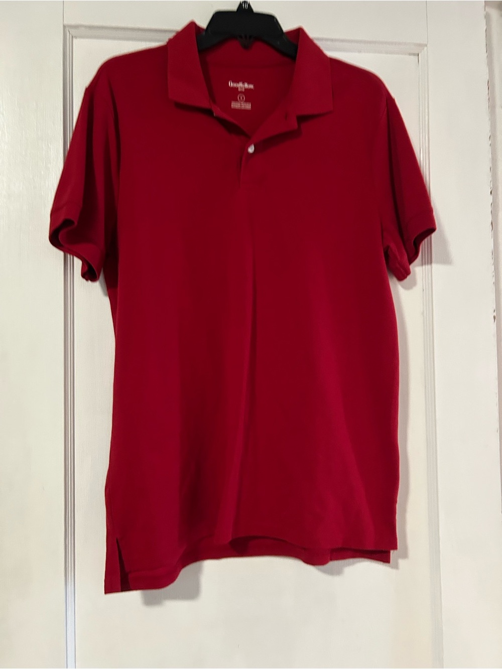 Goodfellow & Co Men's Red Polo with Two-Button Placket
